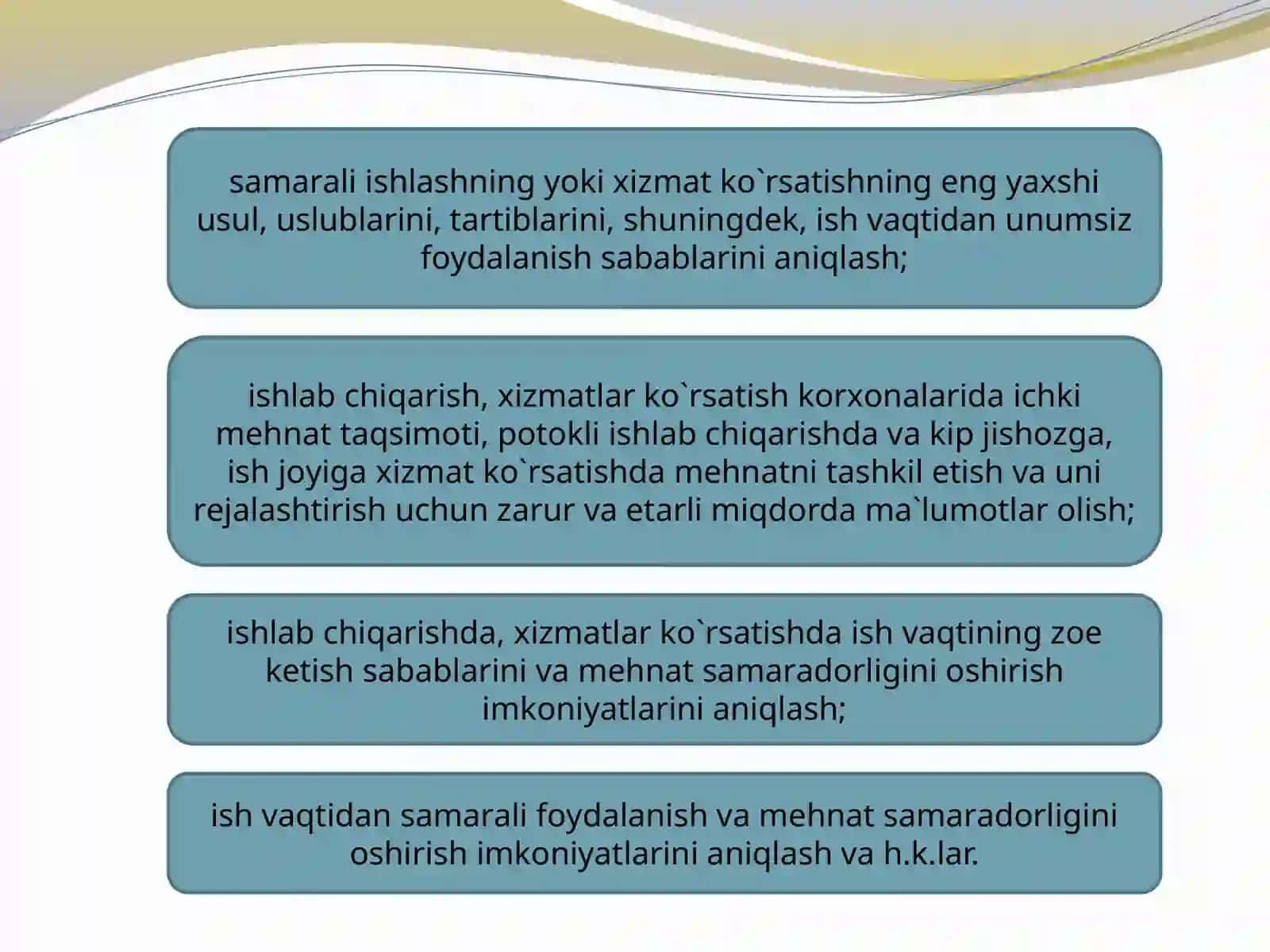 Mehnatni tashkili etish va me’yorlash 4