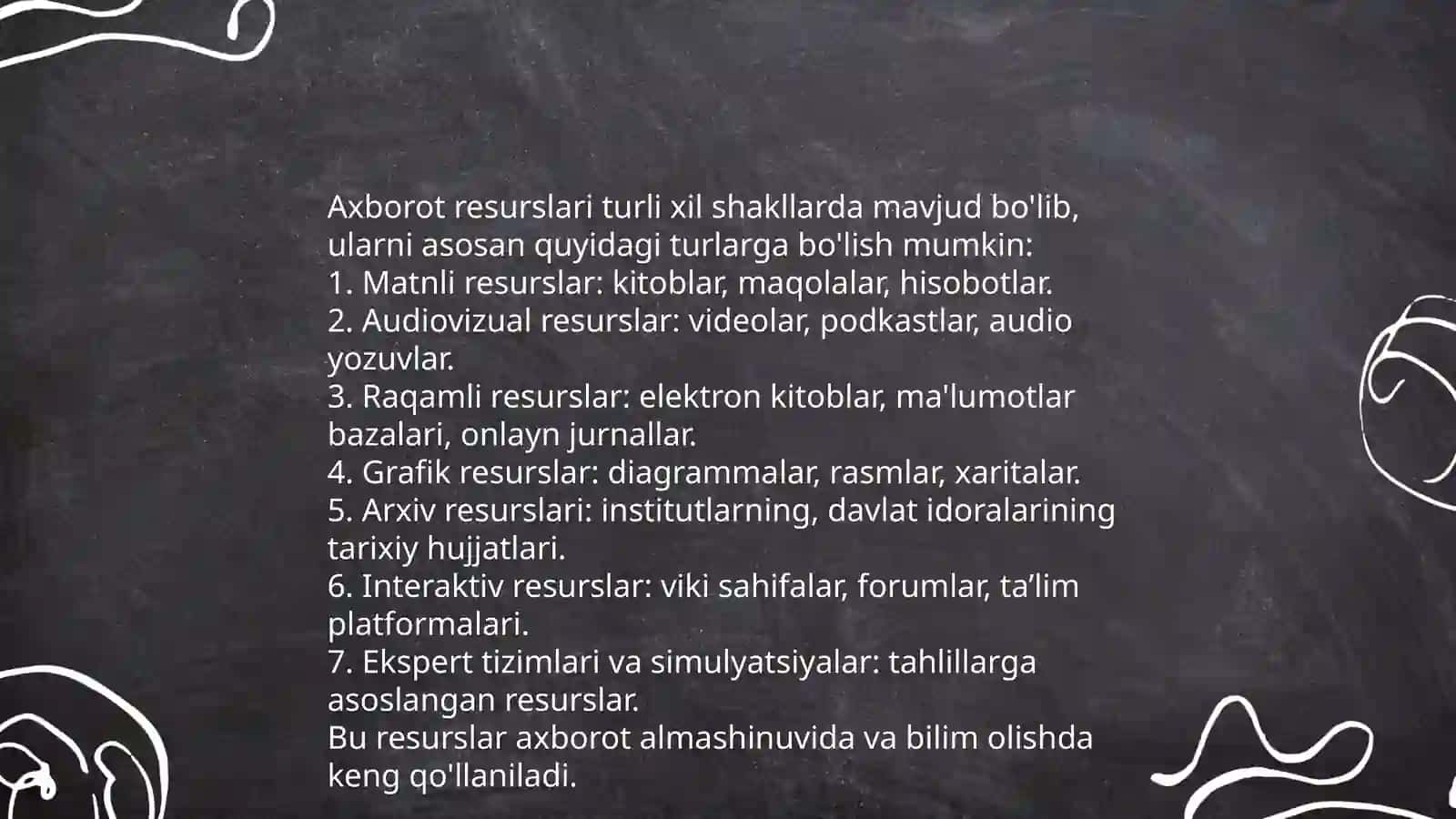 Kutubxona axborot resurslarini tasniflash maqsadlari 4