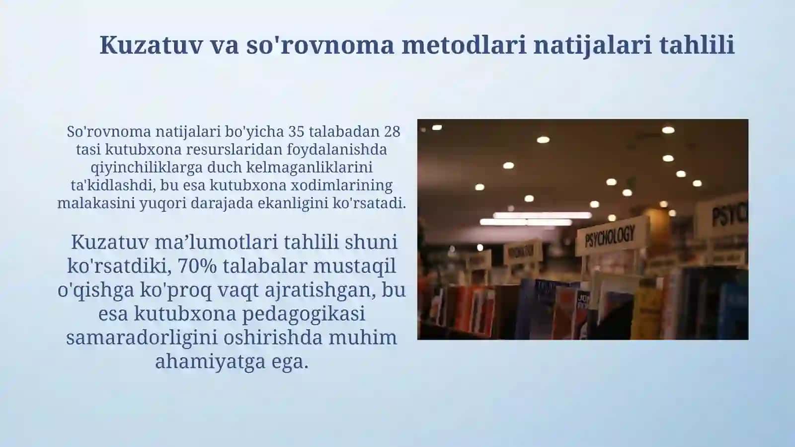 Kutubxona pedagogikasida tarbiyalanuvchilar metodikasi 4
