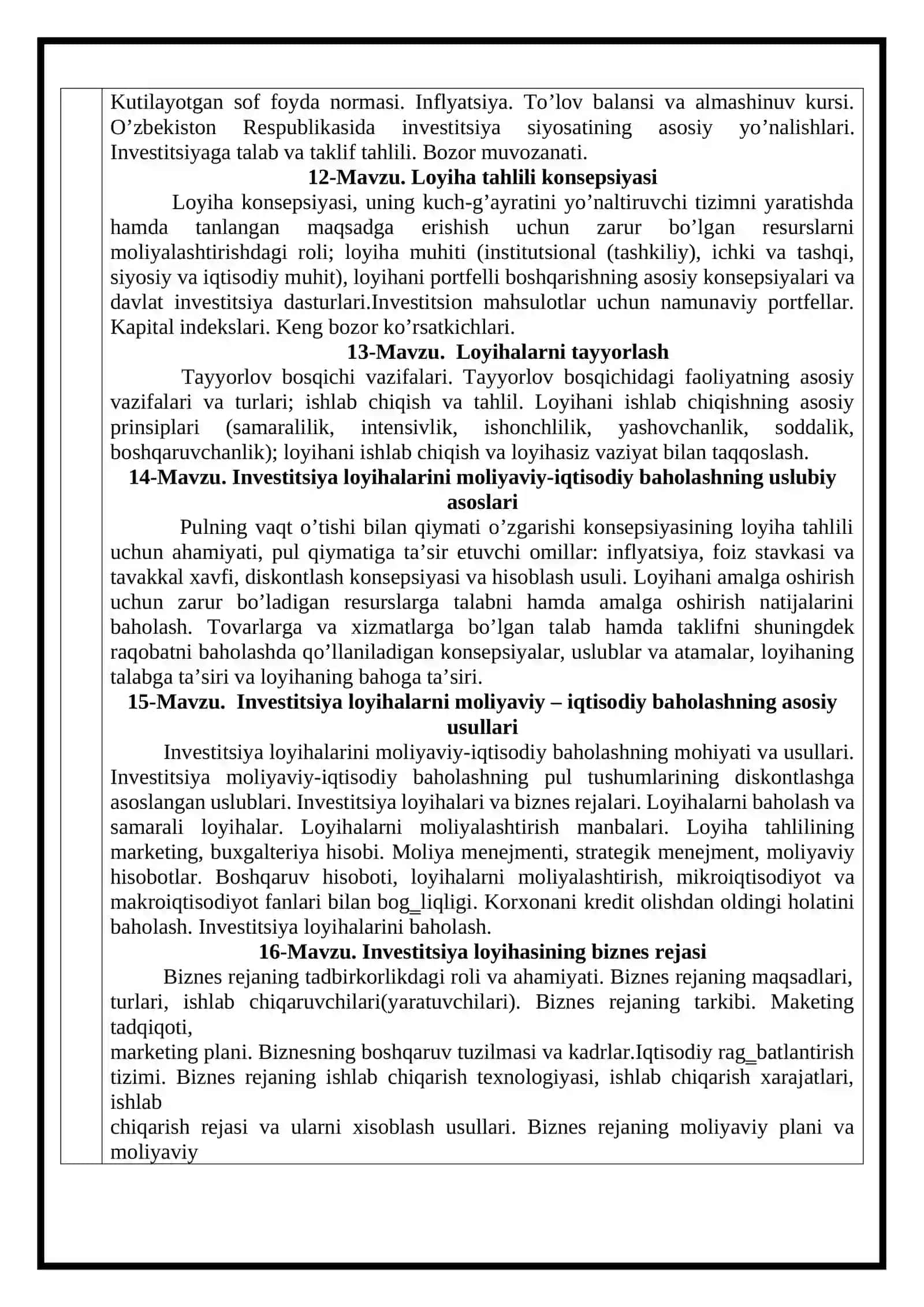 Kapital investitsiyalar tahlili 4