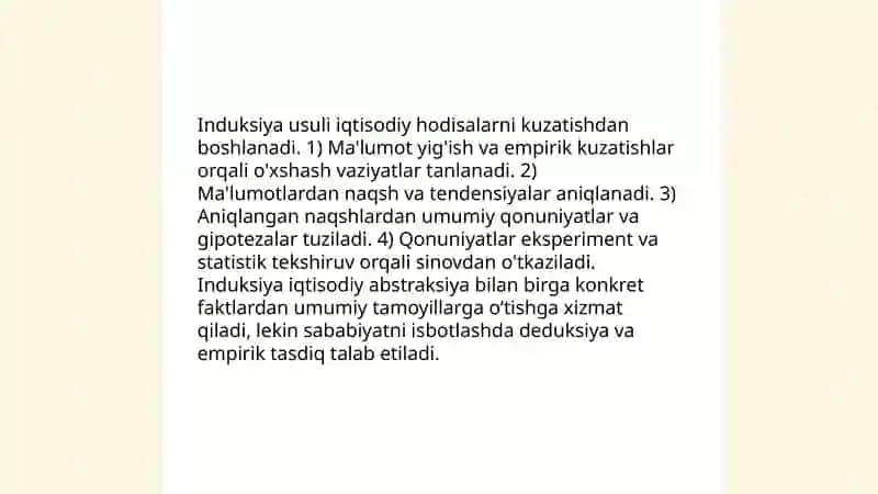 Ilmiy abstraksiya va induksiya deduksiya usullari iqtisodiy tahlilda 4