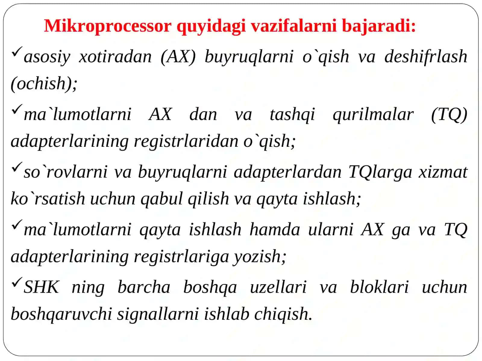 MIKROPROTSESSORLAR VA ULARNING TURLARI 4