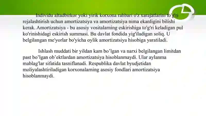 Nomoddiy aktivlar amortizatsiyasi 4