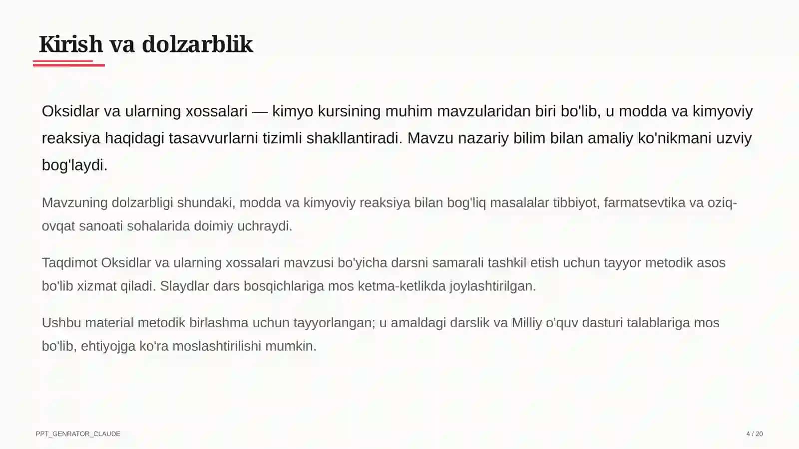 Oksidlar va ularning xossalari (8-sinf) 4
