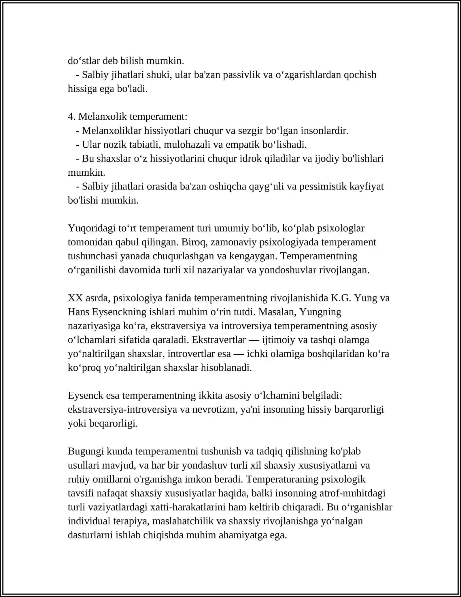 TEMPERAMENT PSIXOLOGIK TAVSIFI VA NERV TIPLARI SISTEMASINI KELIB CHIQISHI 4