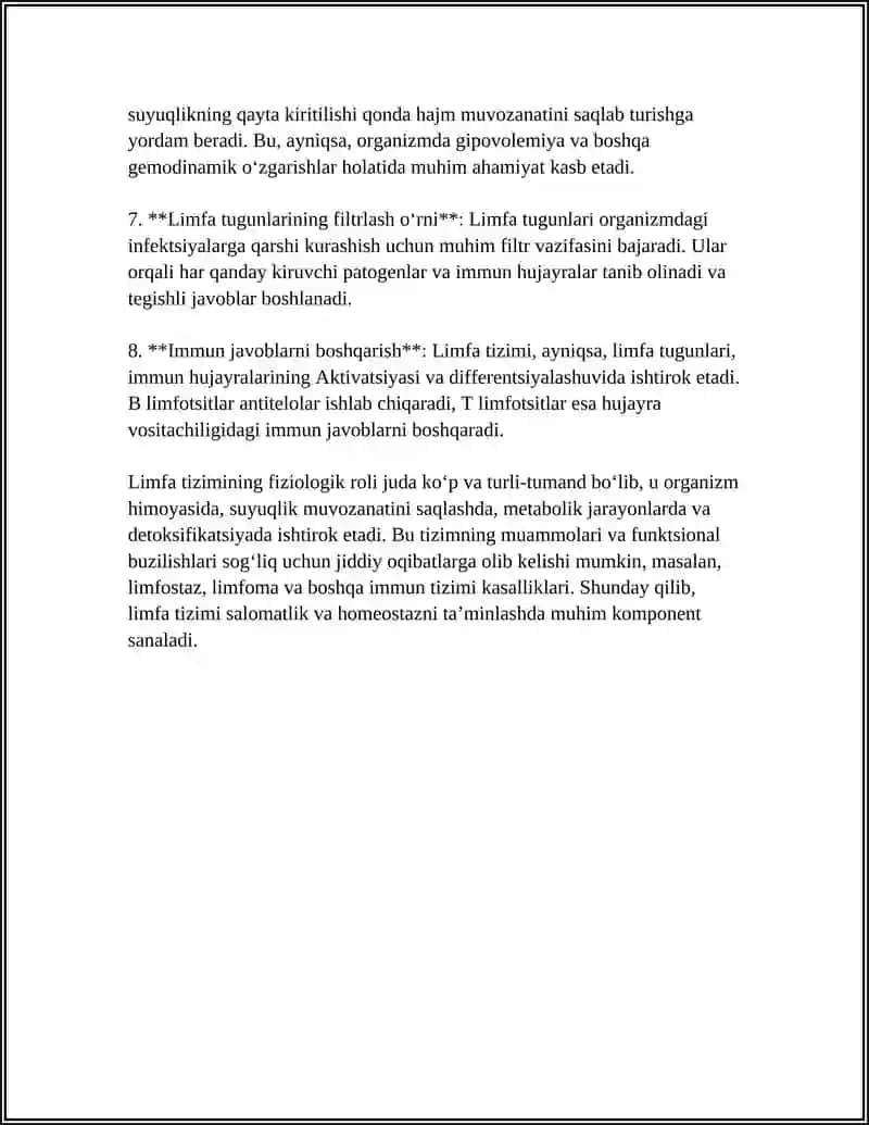 LIMFA TIZIMINING FIZIOLOGIYASI 4