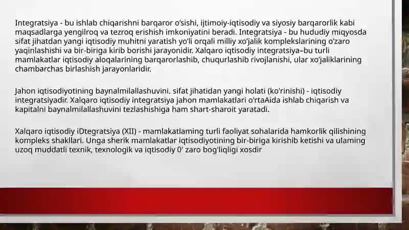 Xalqaro iqtisodiy integratsiyaning mazmuni va shakllari 4