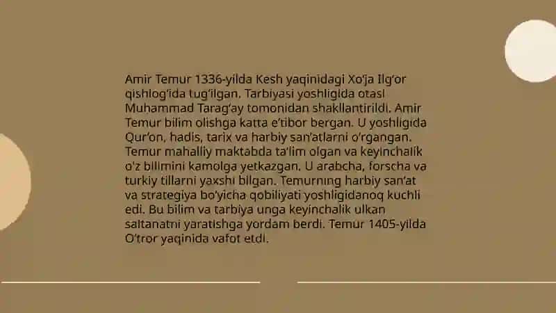 Amur Temur hayoti 4