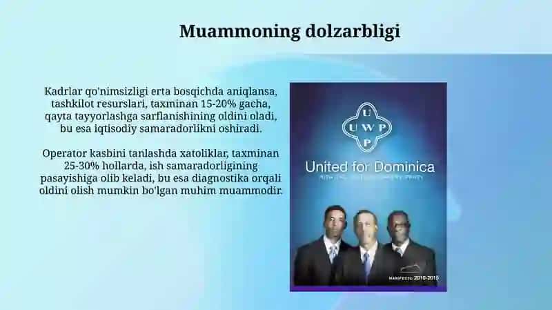 Malakali kadrlarni diagnostik qlsh operatorlik kasbin tanlash reorientatsya psixologk sifatda 4