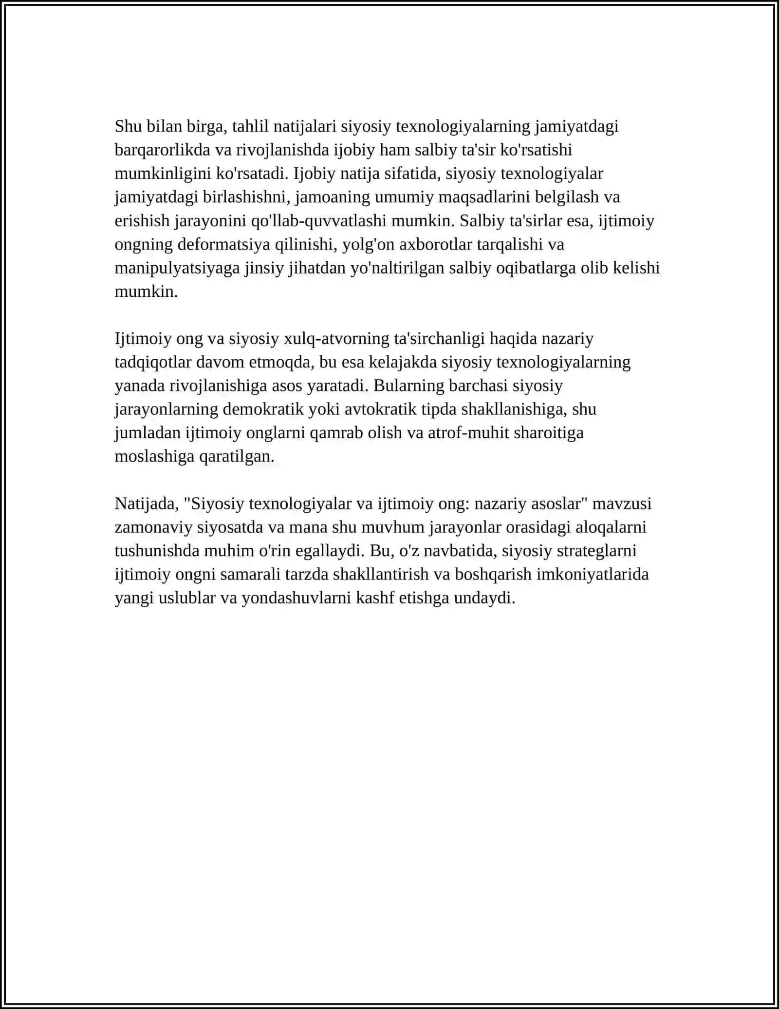 SIYOSIY TEXNOLOGIYALARNING IJTIMOIY ONG VA SIYOSIY XULQ- ATVORGA TASIRI 4