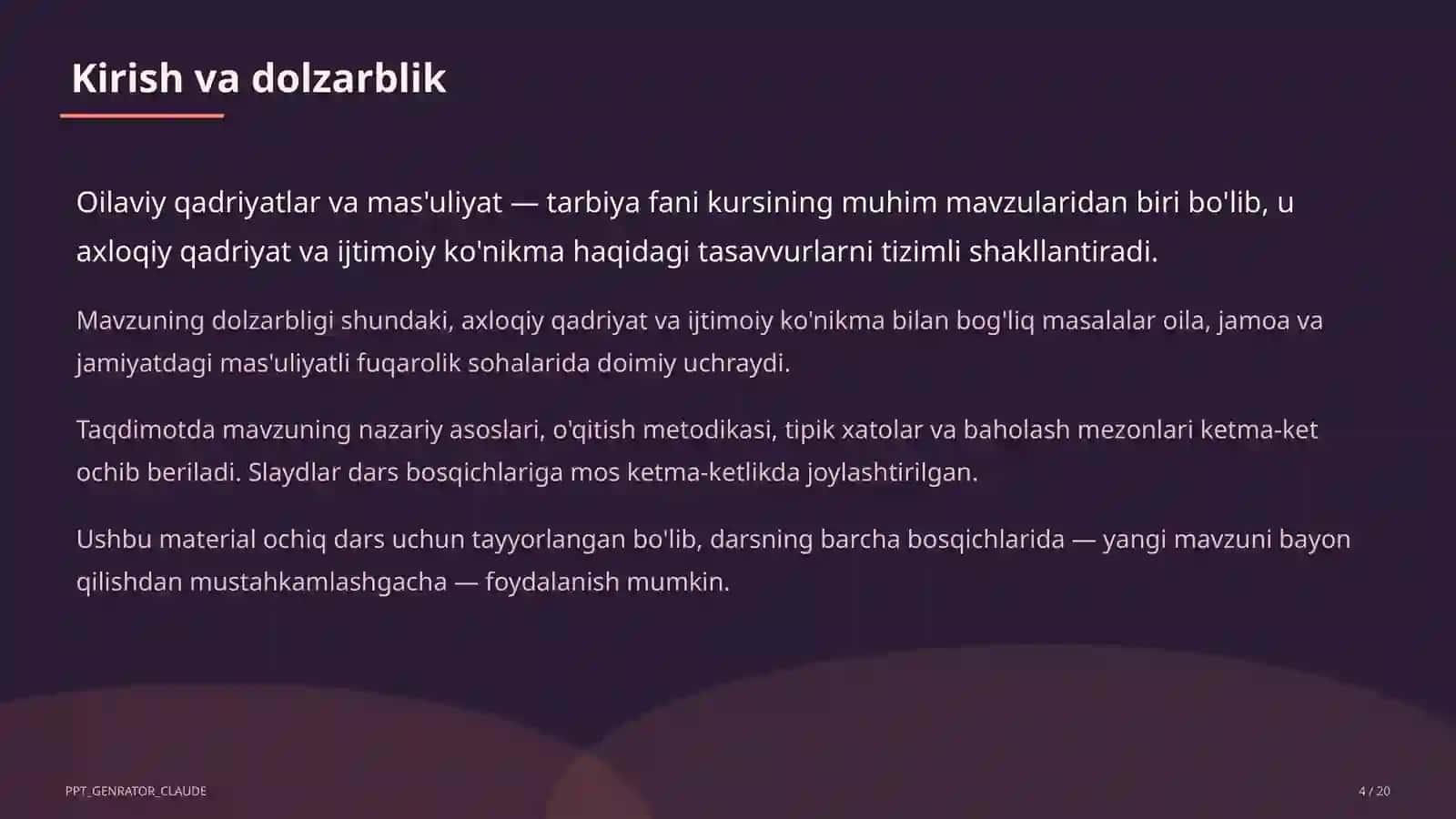 Oilaviy qadriyatlar va mas'uliyat (10-sinf) 4
