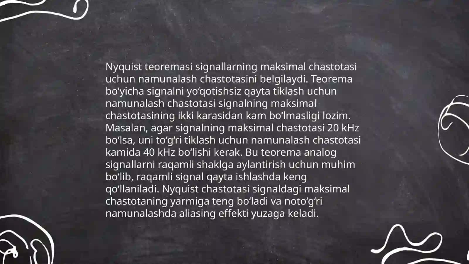 Anolog signallarni diskretlashtirish Analog va raqamli signallarga ishlov berish 4