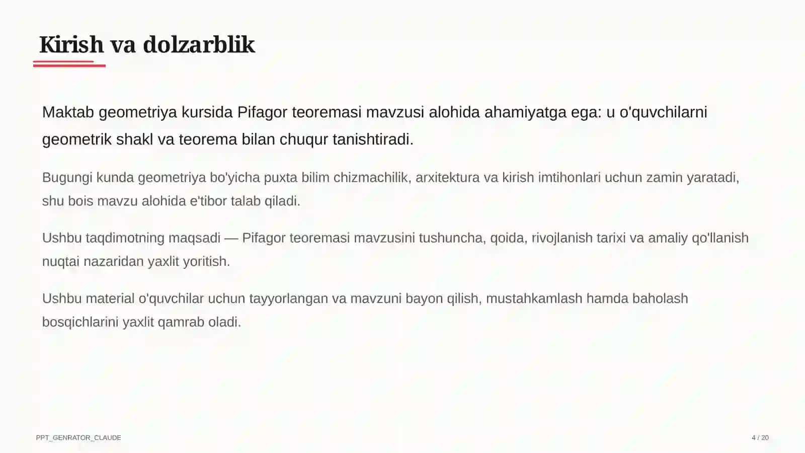 Pifagor teoremasi (8-sinf) 4
