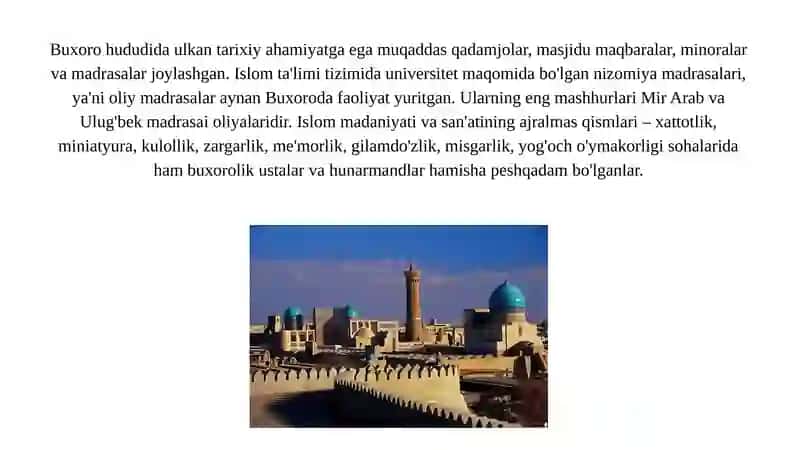 Ko’hna va boqiy Buxoro 4
