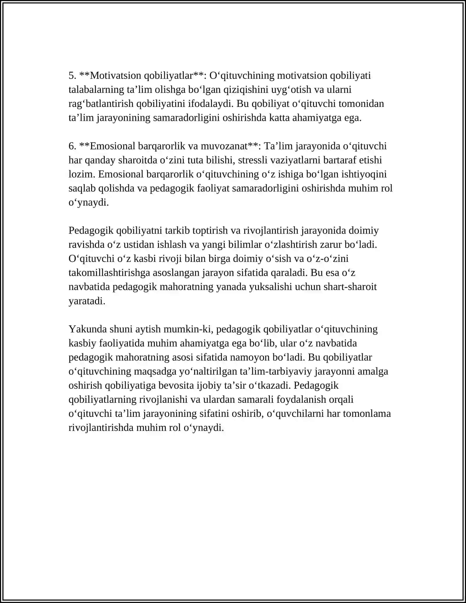 PEDAGOGIK QOBILIYAT – PEDAGOGIK MAHORATNING ASOSI SIFATIDA 4