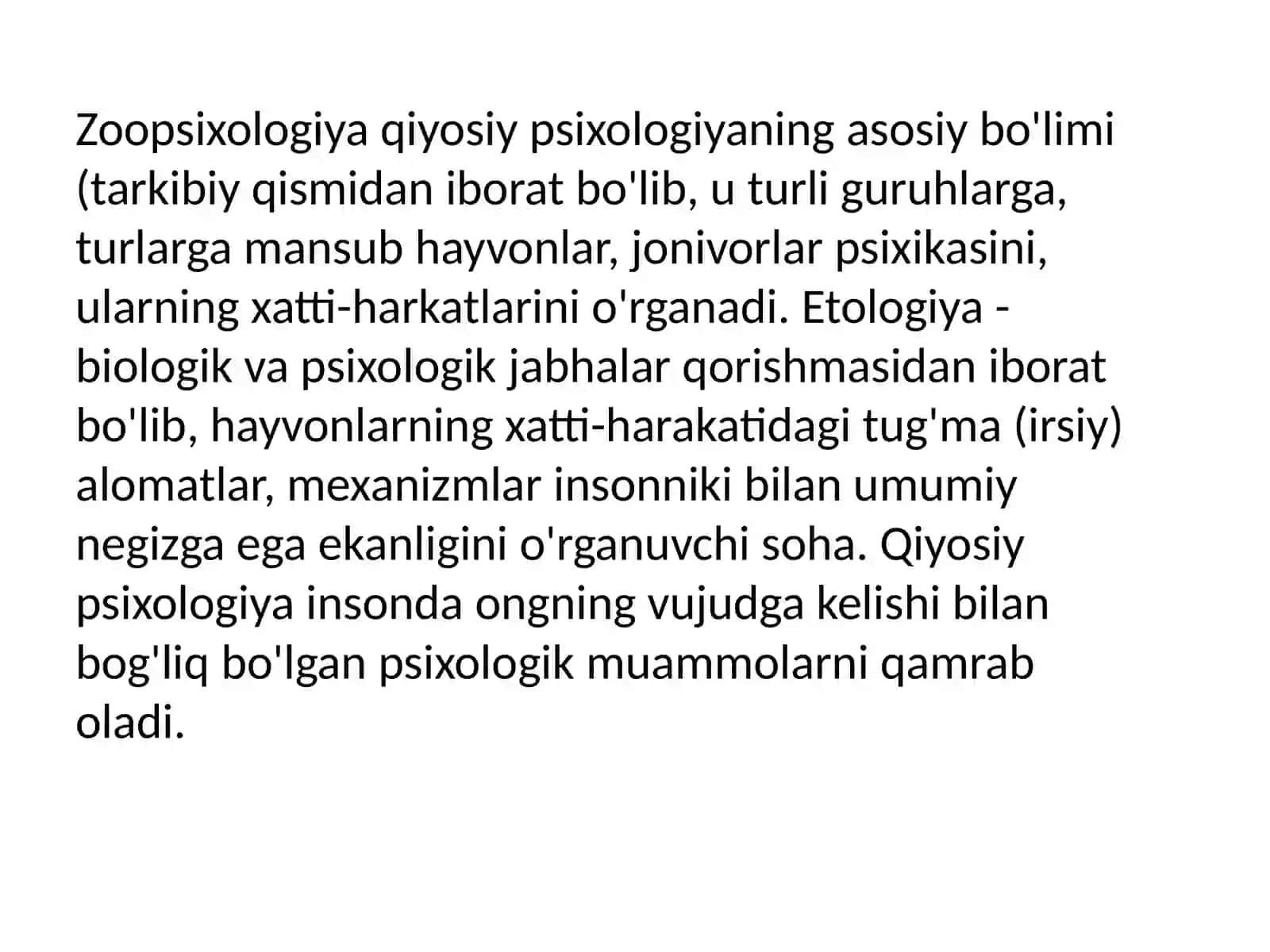 Qiyosiy psixalogiya 4