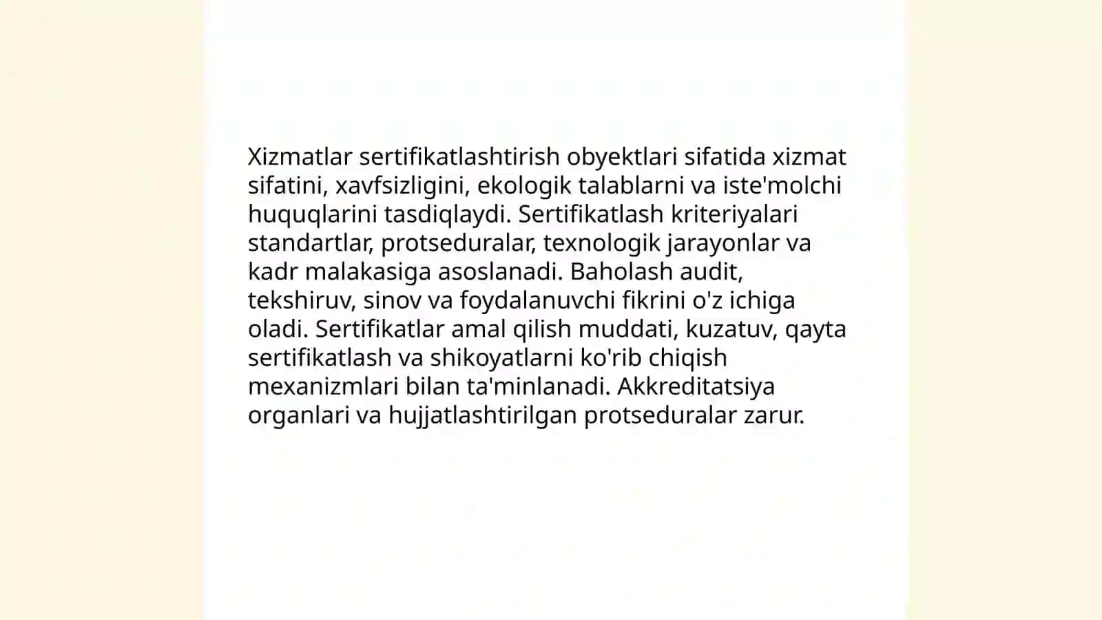 Mahsulotlar (tovar va buyumlar) sertifikatlashtirish obyektlari 4