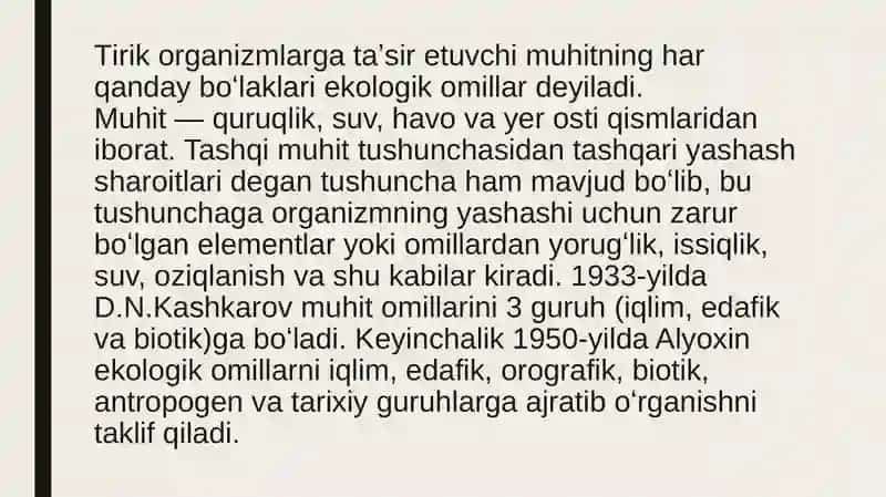 Ekologiya va Hayotiy Faoliyat Havfsizligi 4