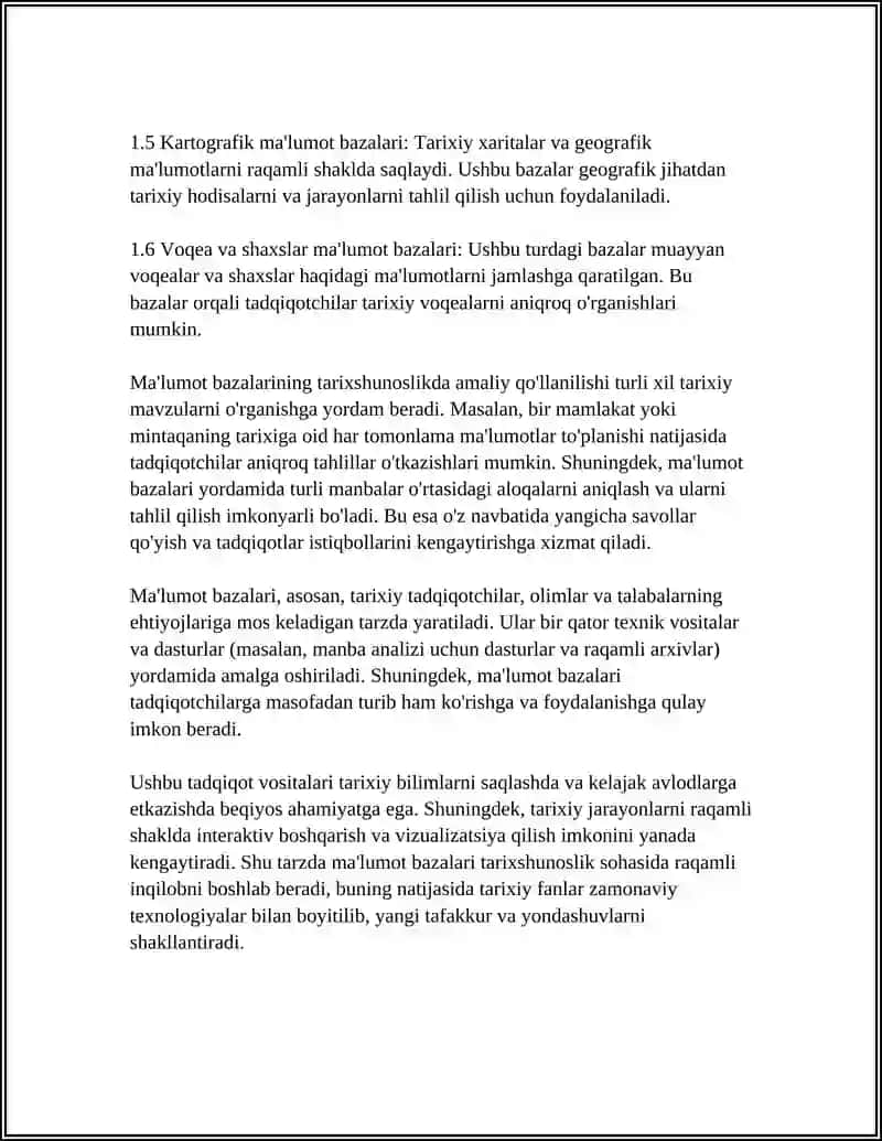 TARIXSHUNOSLIKDA MAʼLUMOT BAʼZALARI VA ULARNING AHAMIYATI 4