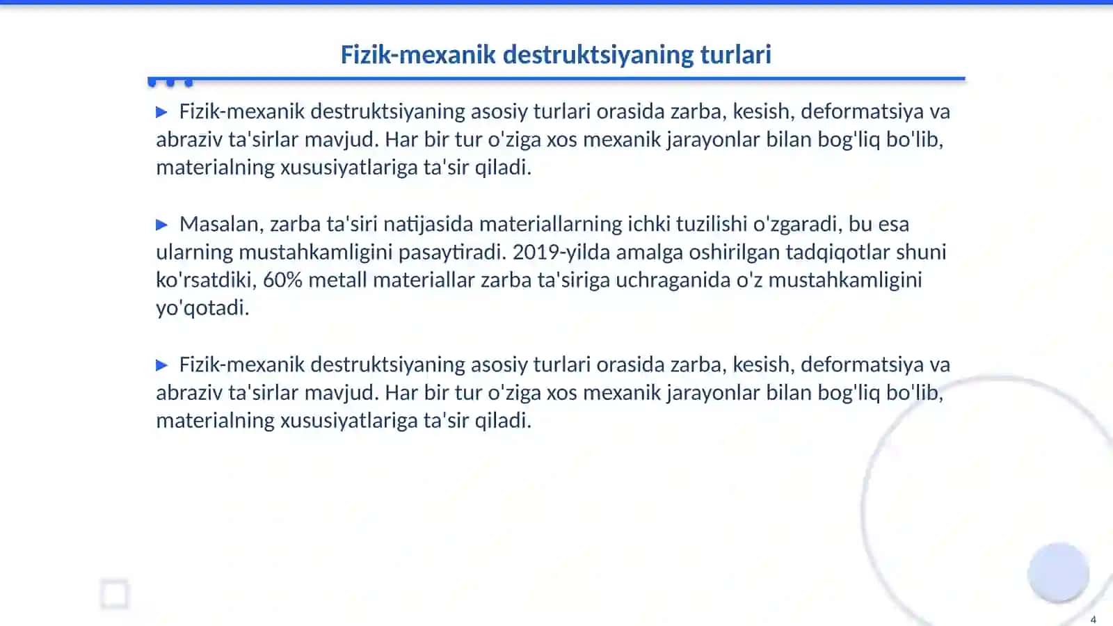 Fizik-mexanik destruktsiya va biologik destruksiya 4