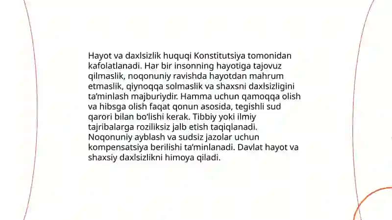 INSON VA FUQAROLARNING ASOSIY HUQUQLARI VA ERKINLIKLARI 4