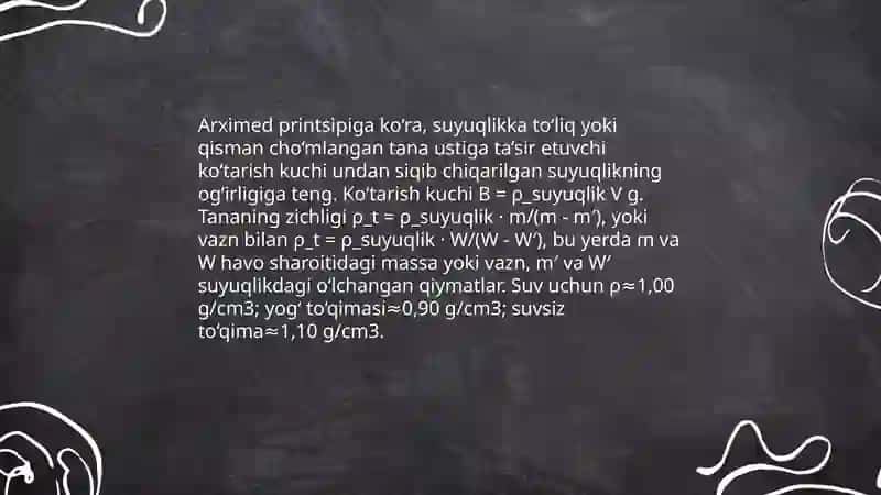 Organizm to’qimalarini va suyuq muhitlari zichligini aniqlash 4