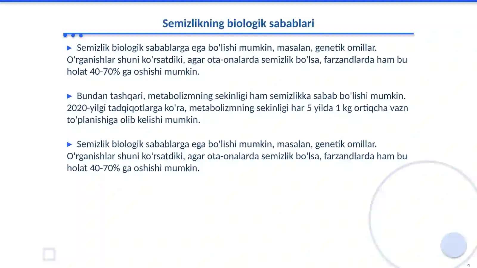 Semizlik. Sabablari va oldini olish 4