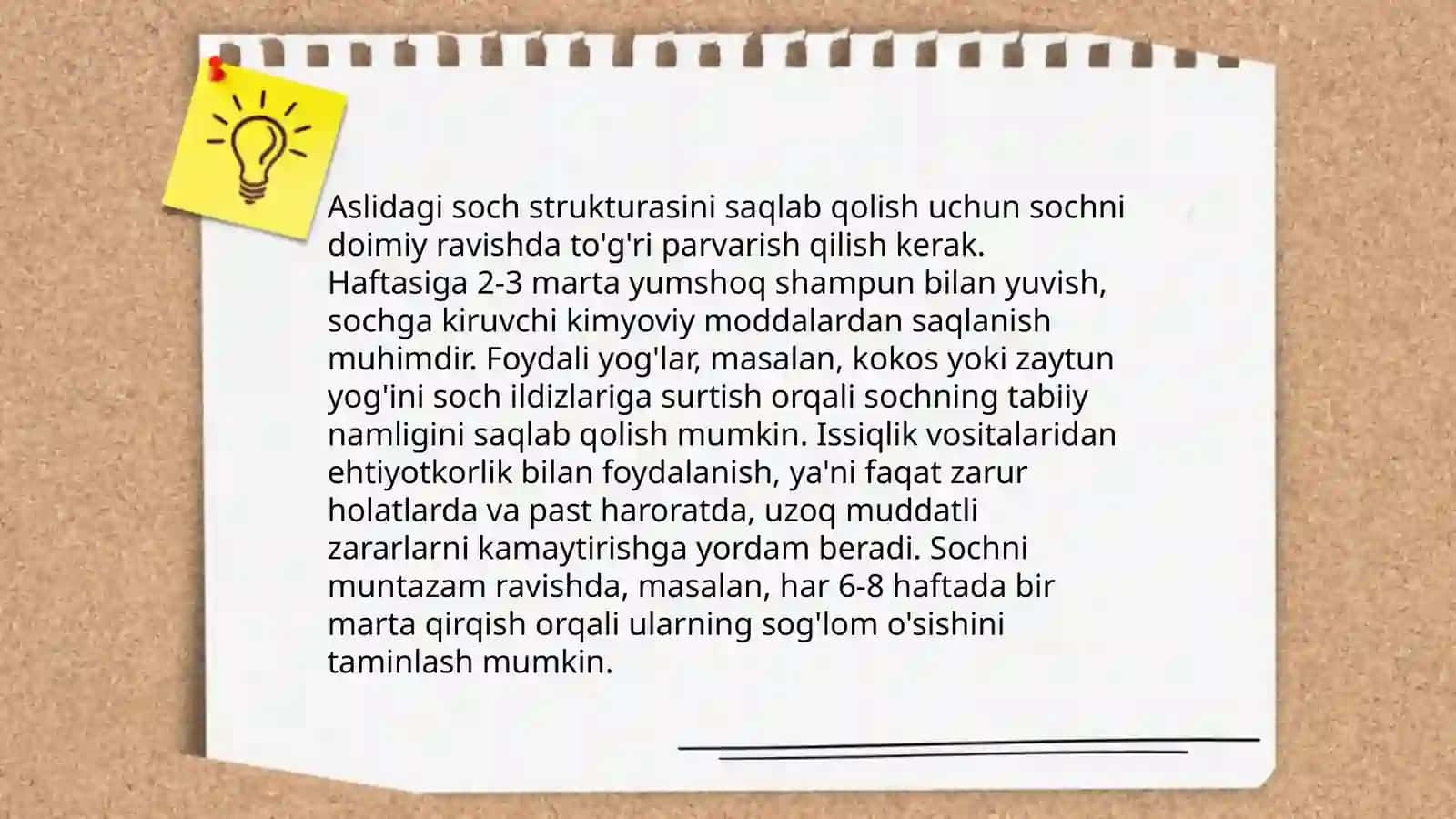 Soch turmaklash va uni parvarish qilish. Jovliyeva Madinabonu 4