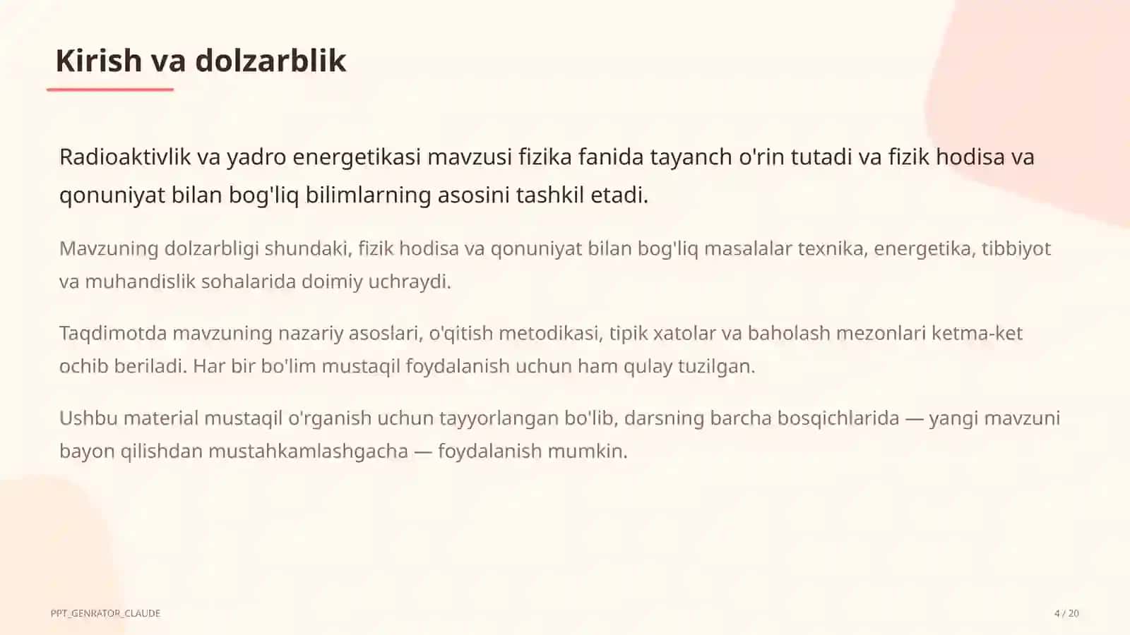 Radioaktivlik va yadro energetikasi (11-sinf) 4