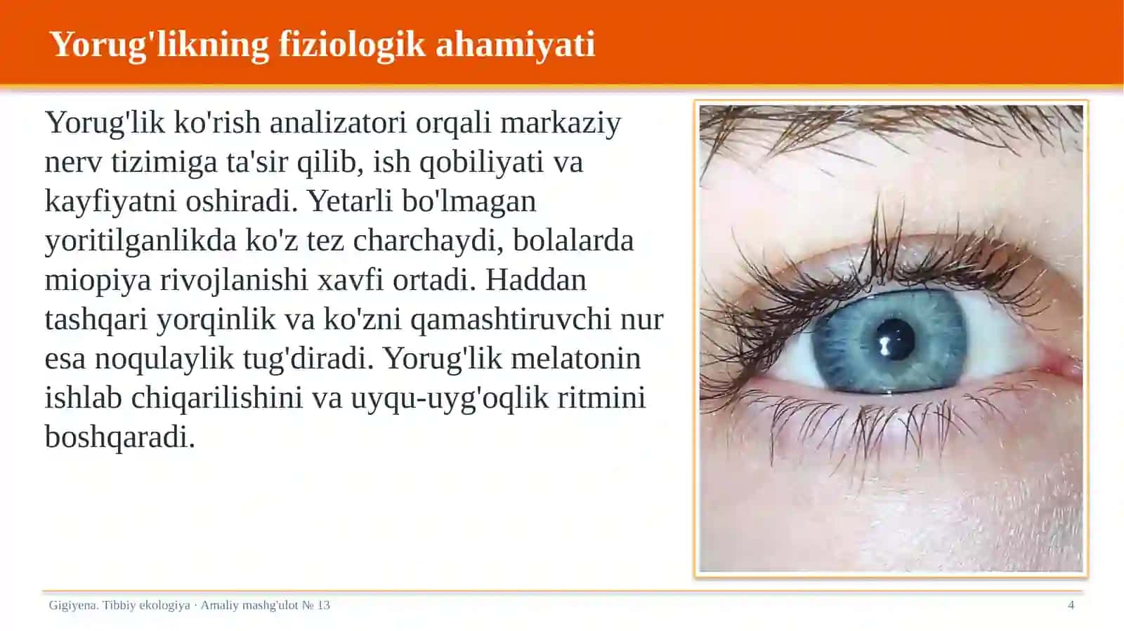 Gigiyena. Tibbiy ekologiya · Amaliy mashg'ulot № 13 4