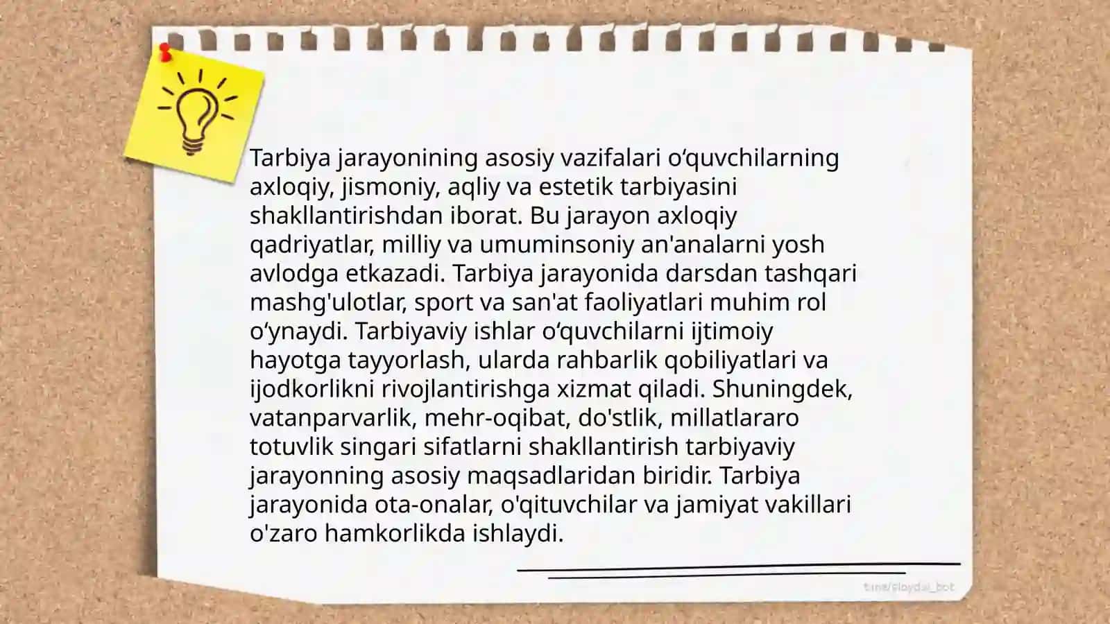 Tarbiya jarayonining mohiyati,mazmuni,tarbiya tamoyillari va metodlari 4