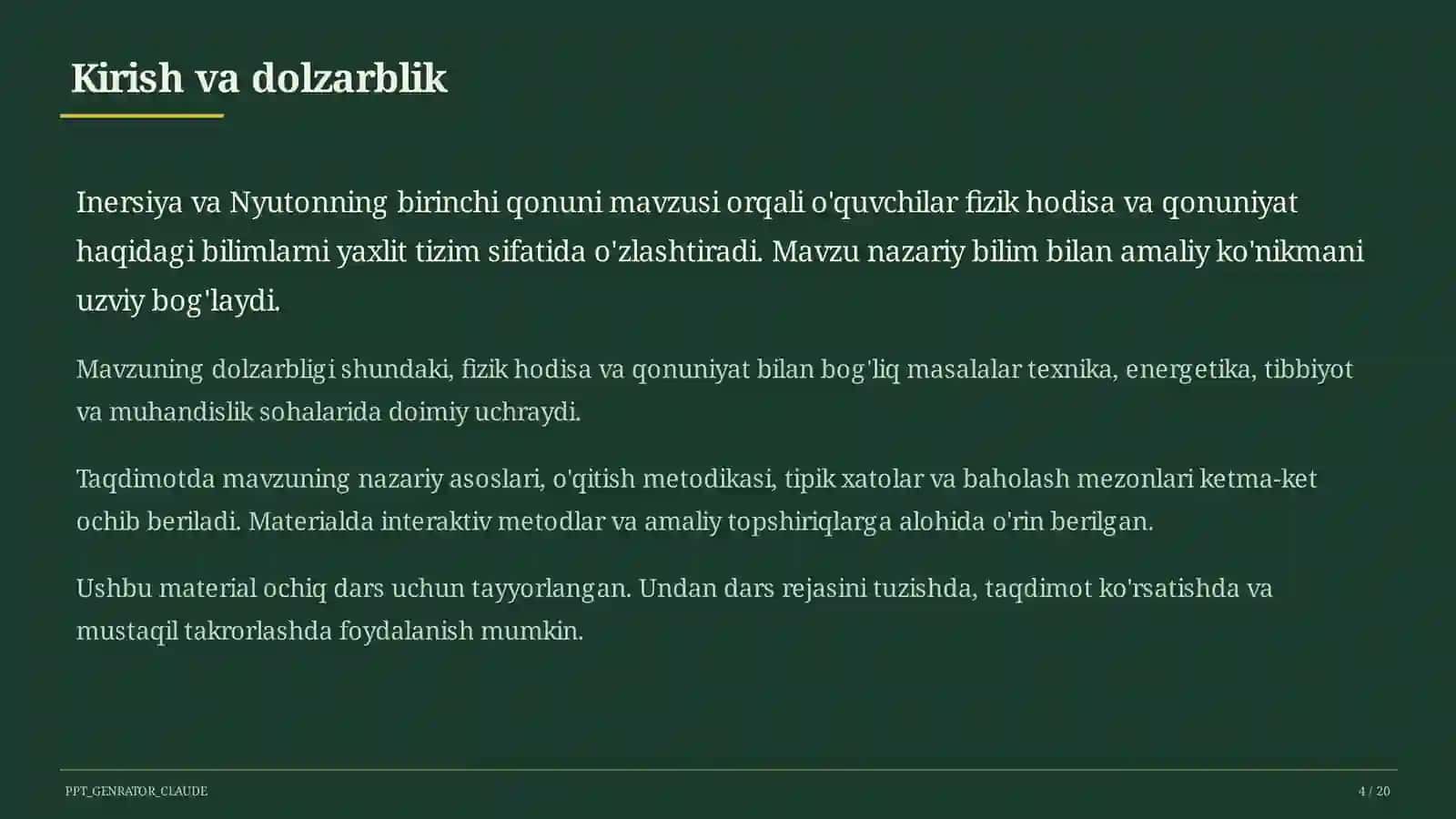 Inersiya va Nyutonning birinchi qonuni (7-sinf) 4