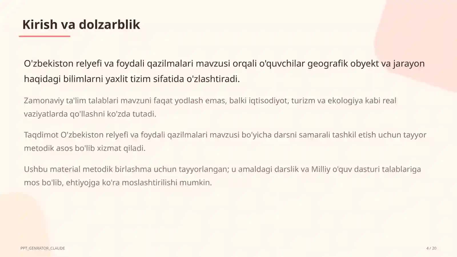 O'zbekiston relyefi va foydali qazilmalari (8-sinf) 4