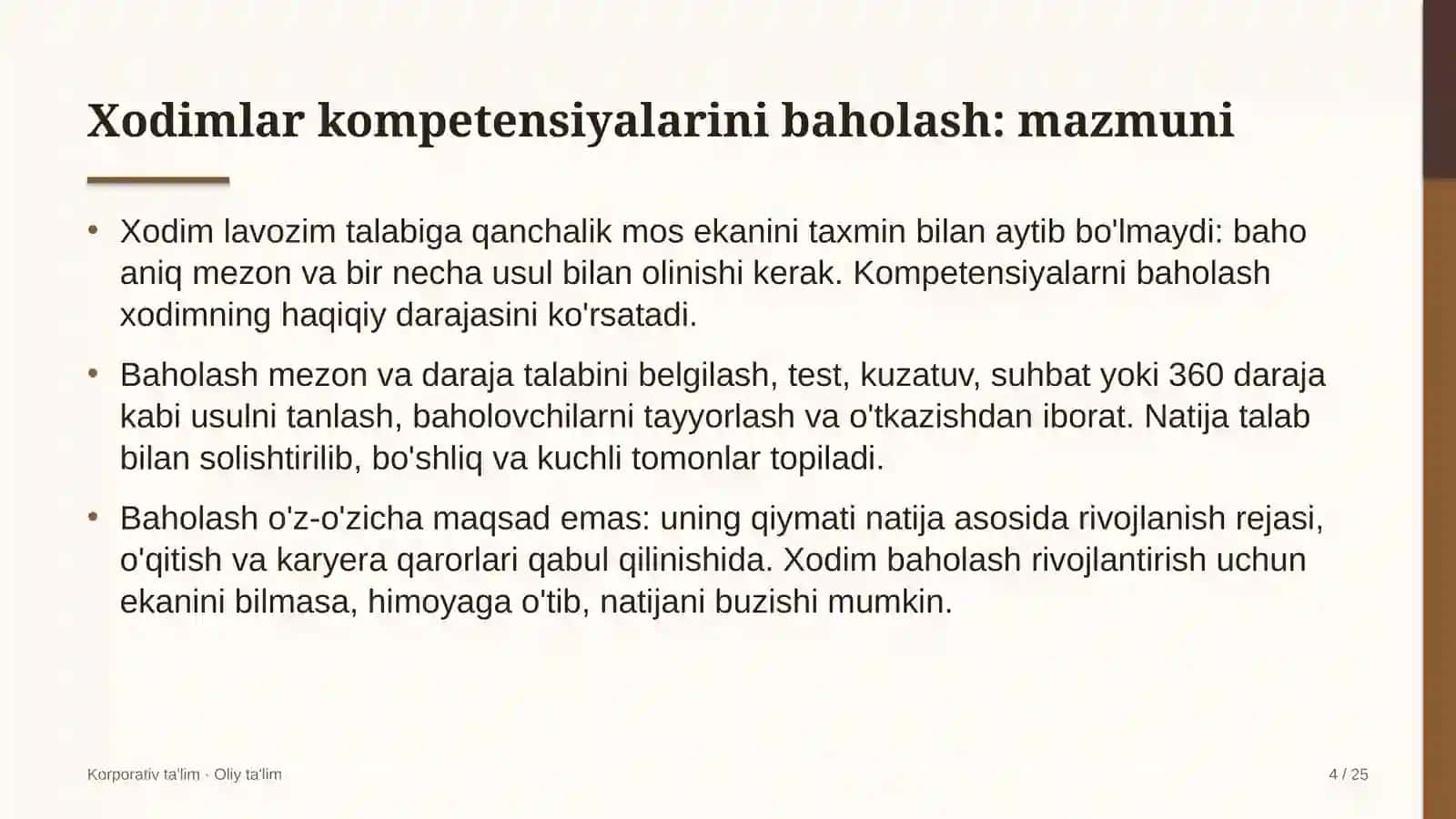 Yo'l xo'jaligida xodimlarning kompetensiyalarini baholash 4