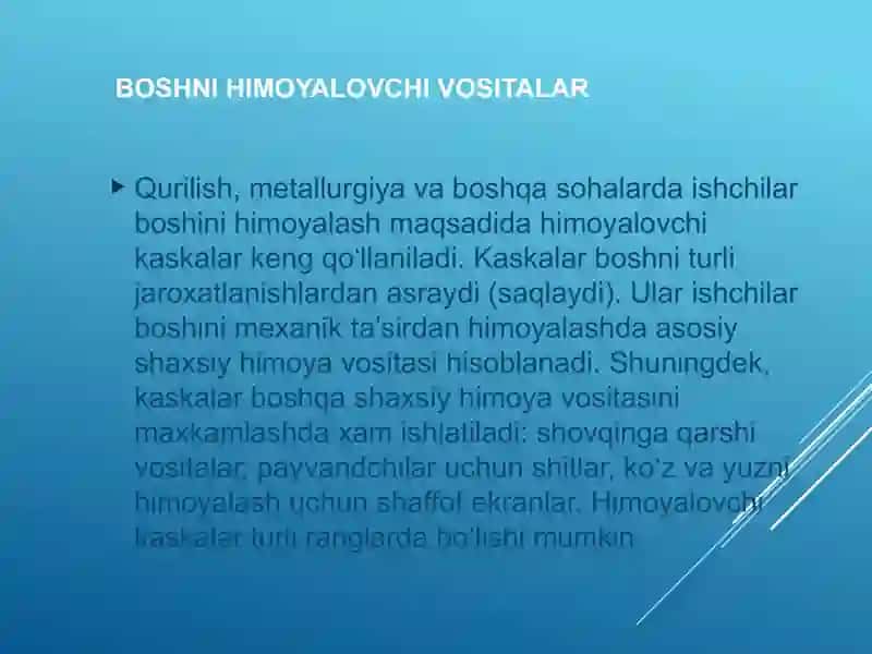Shaxsiy himoya vositalari va ulardan foydalanish 4