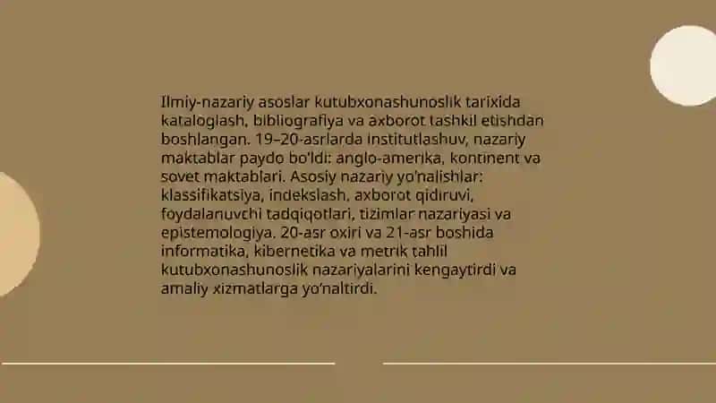 Kutubxonashunoslikka oid qarashlarning shakllanishi 4