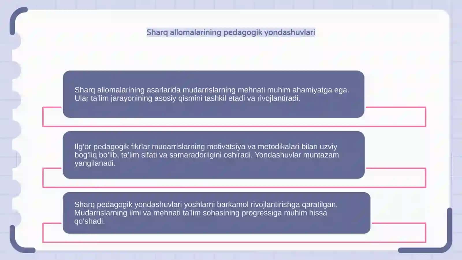 Sharq allomalarining asarlarida mudarrislar mehnati to‘g‘risida ilg‘or pedagogik fikrlar 4