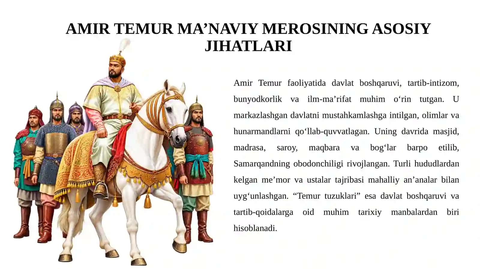 AMIR TEMUR YUKSAK MA’NAVIYAT SOHIBI 4