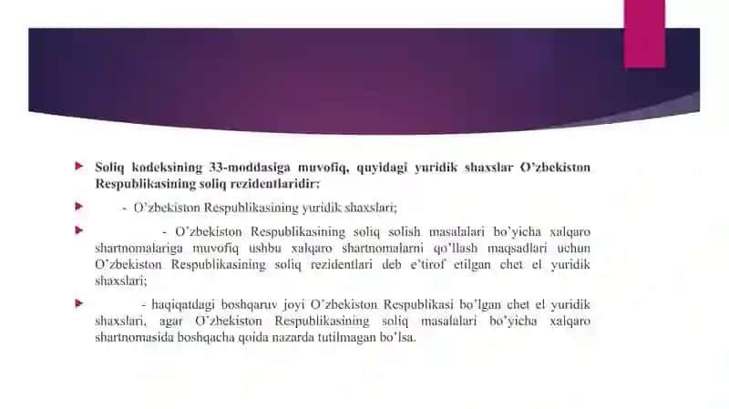 O’zbekistonda Foydani Soliqqa Tortish Xususiyatlari 4
