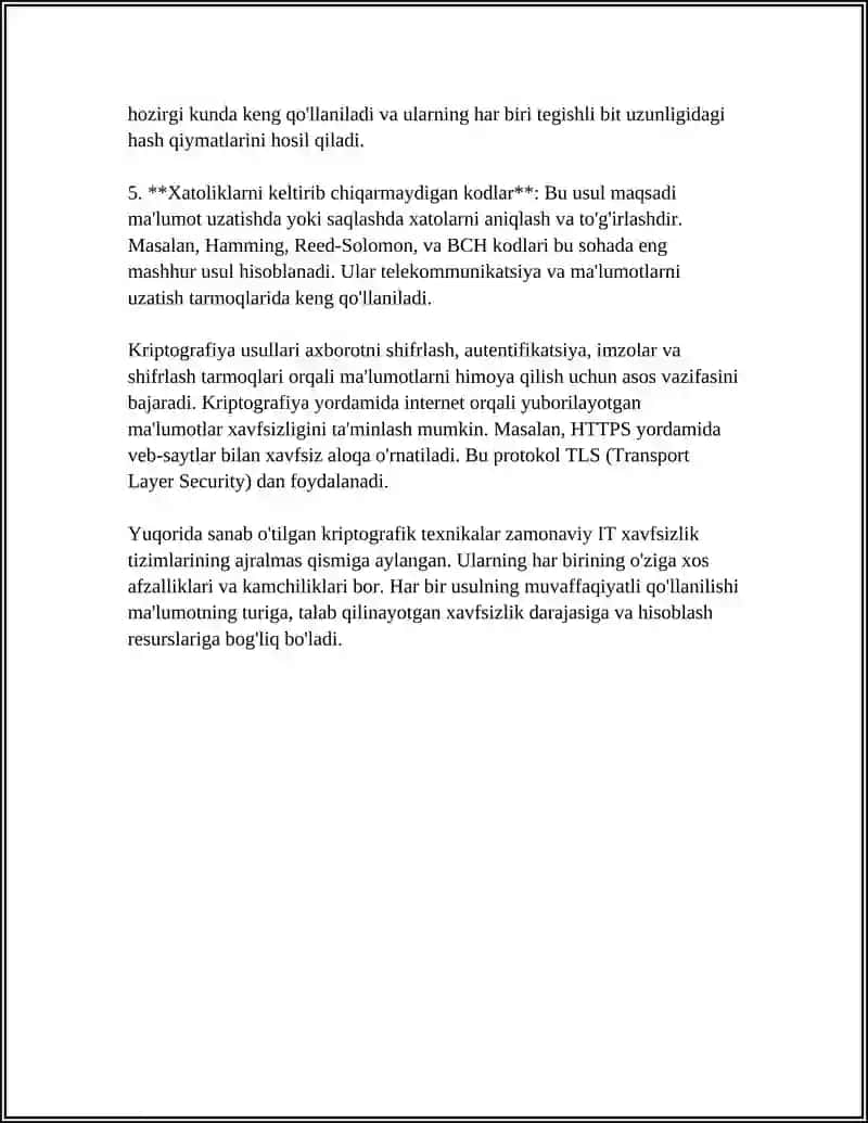 AXBOROT XAVFSIZLIGINI TA'MINLASH METODLARI 4
