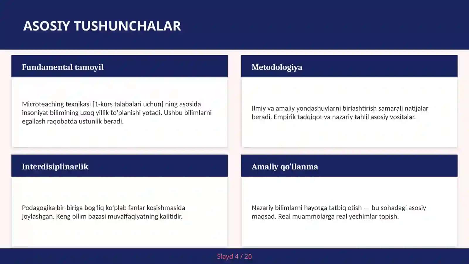 MICROTEACHING TEXNIKASI [1-KURS TALABALARI UCHUN] 4