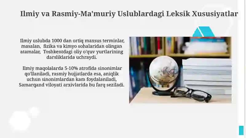 Ilmiy va Rasmiy-Idoraviy Uslublarning Leksik-Grammatik xususiyatlari 4
