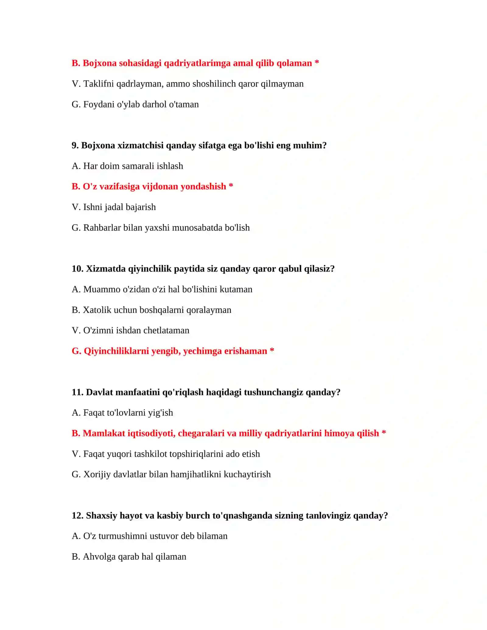 Bojxona test savollari 300 ta 4