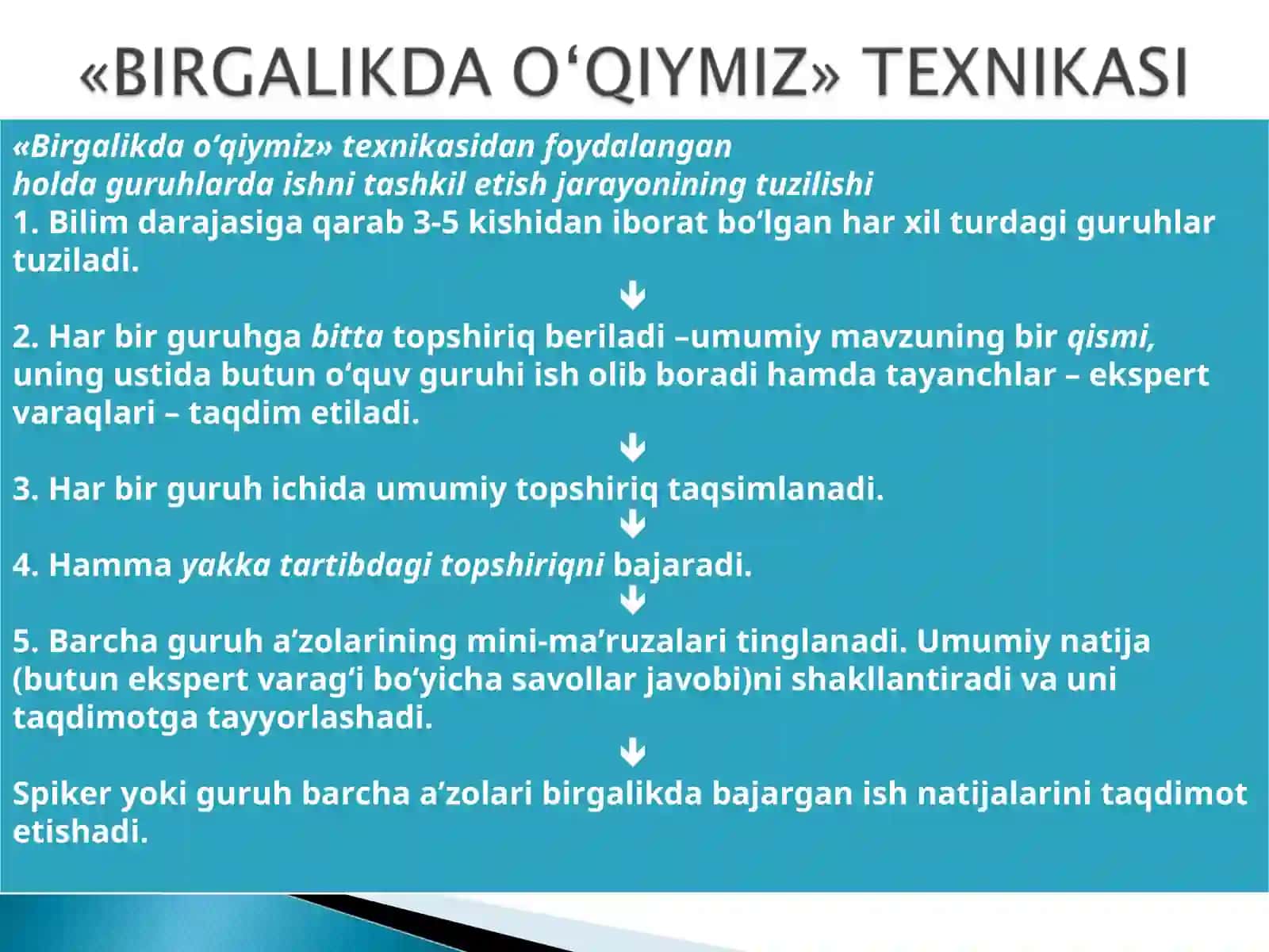 Topshiriqlar, baholash ko’rsatkichlari va mezonlari 4