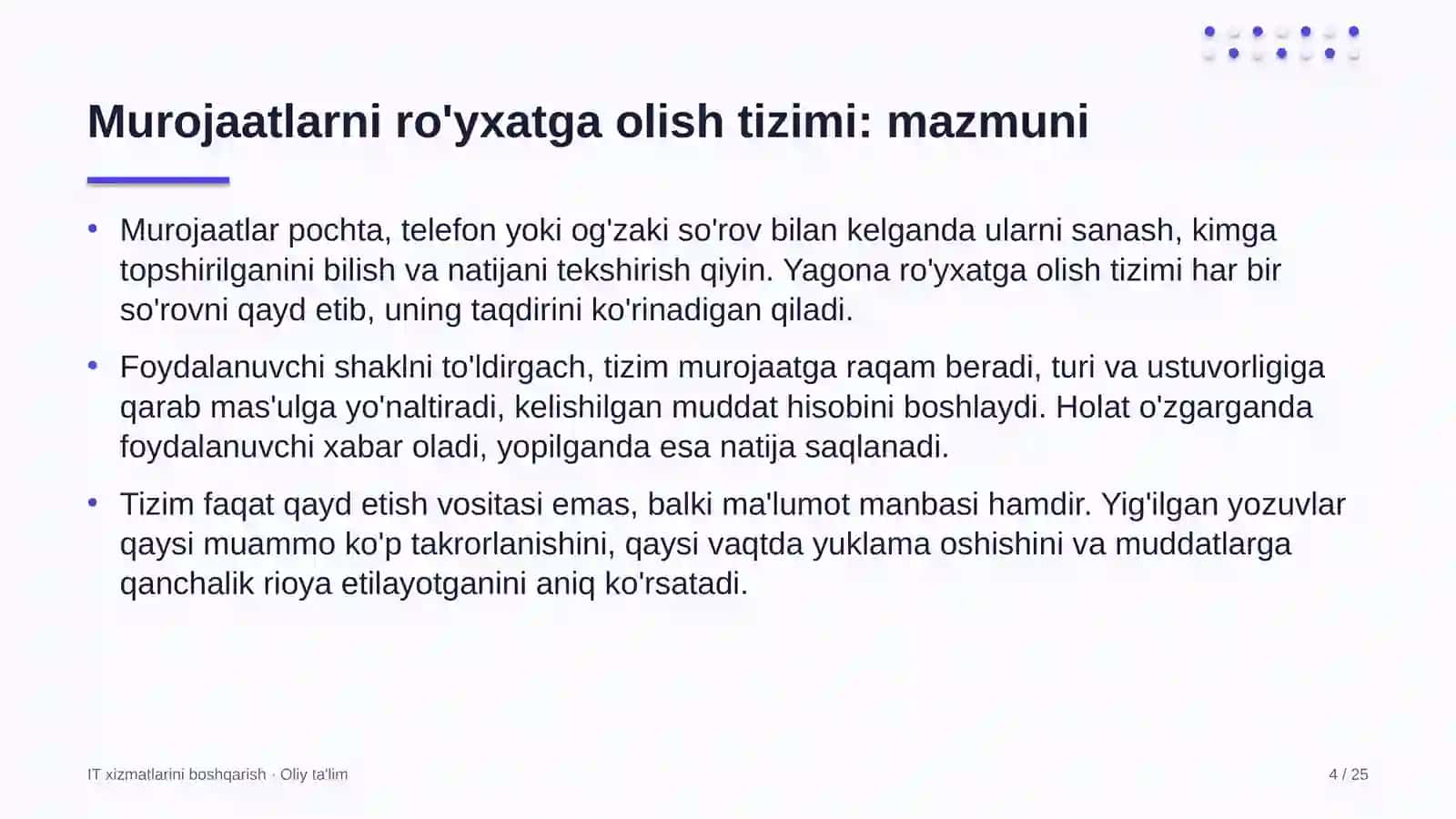 Lift xo'jaligida murojaatlarni ro'yxatga olish tizimini joriy etish 4