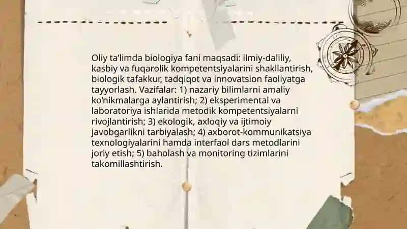 Biologiya o‘qitish jarayonining pedagogik asoslari va mohiyati 4