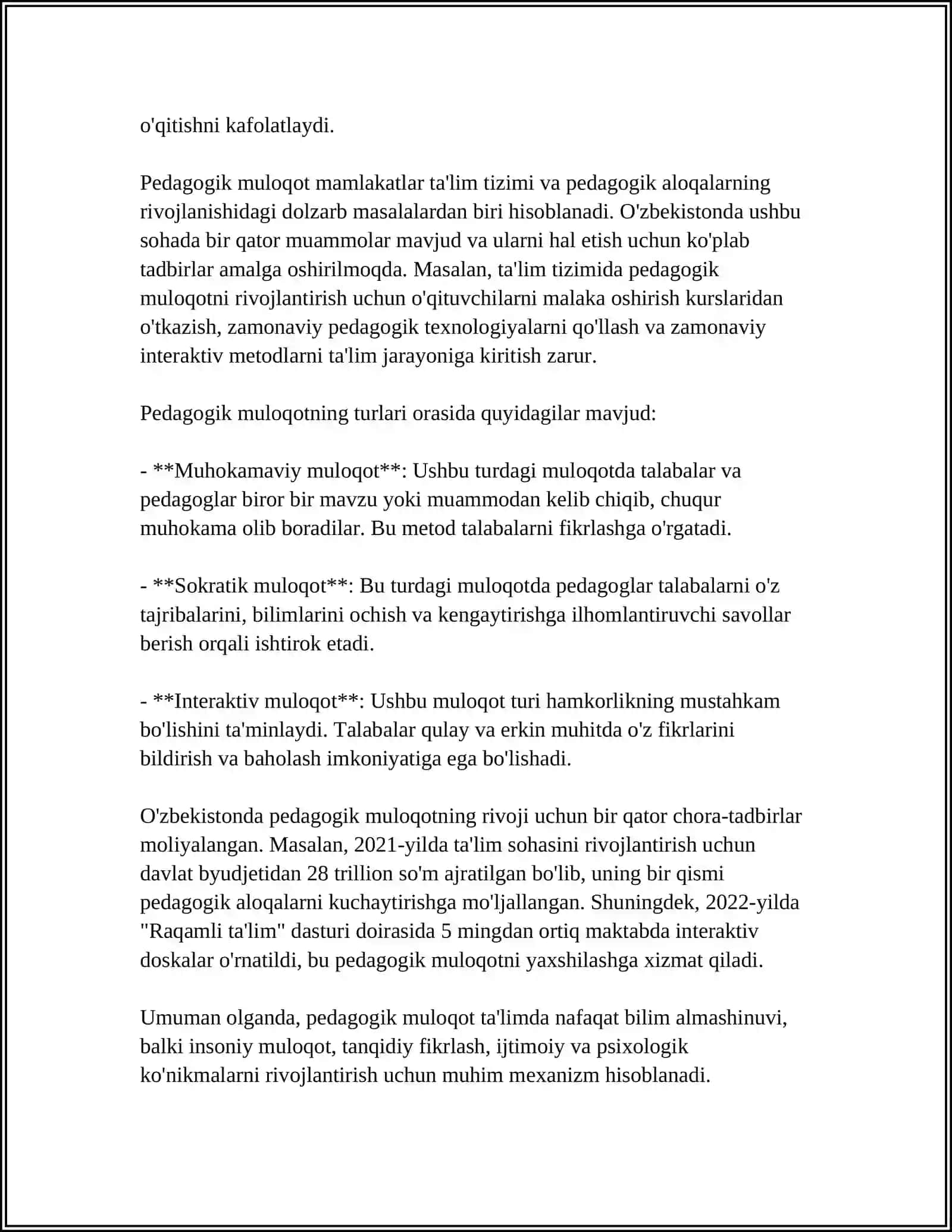 PEDAGOGIK MULOQOT 4