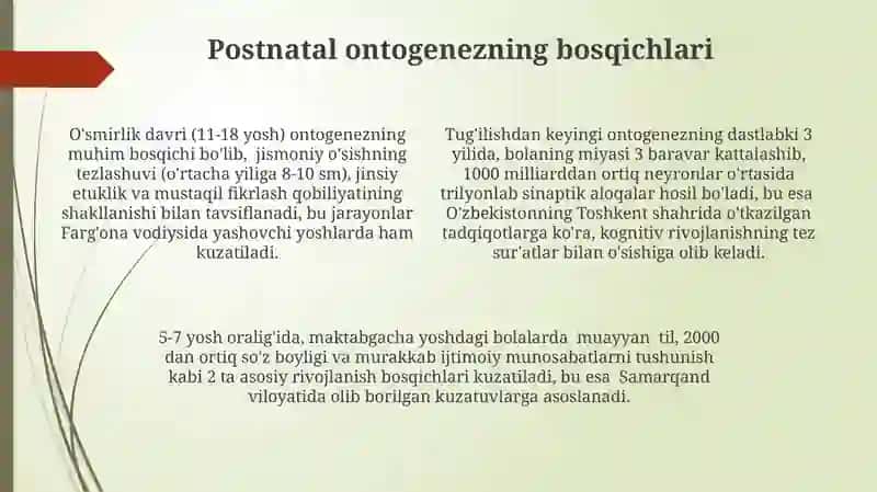 Ontagenezning rivojlanish hususiyatlari (glossariylar to'plash) 4