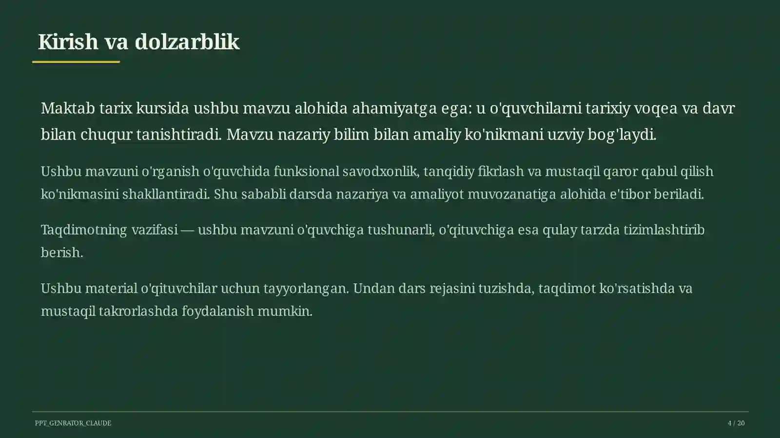 Mustaqil O'zbekistonning davlat ramzlari va Konstitutsiyasi (11-sinf) 4