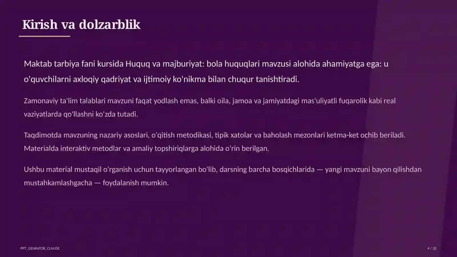 Huquq va majburiyat: bola huquqlari (8-sinf) 4
